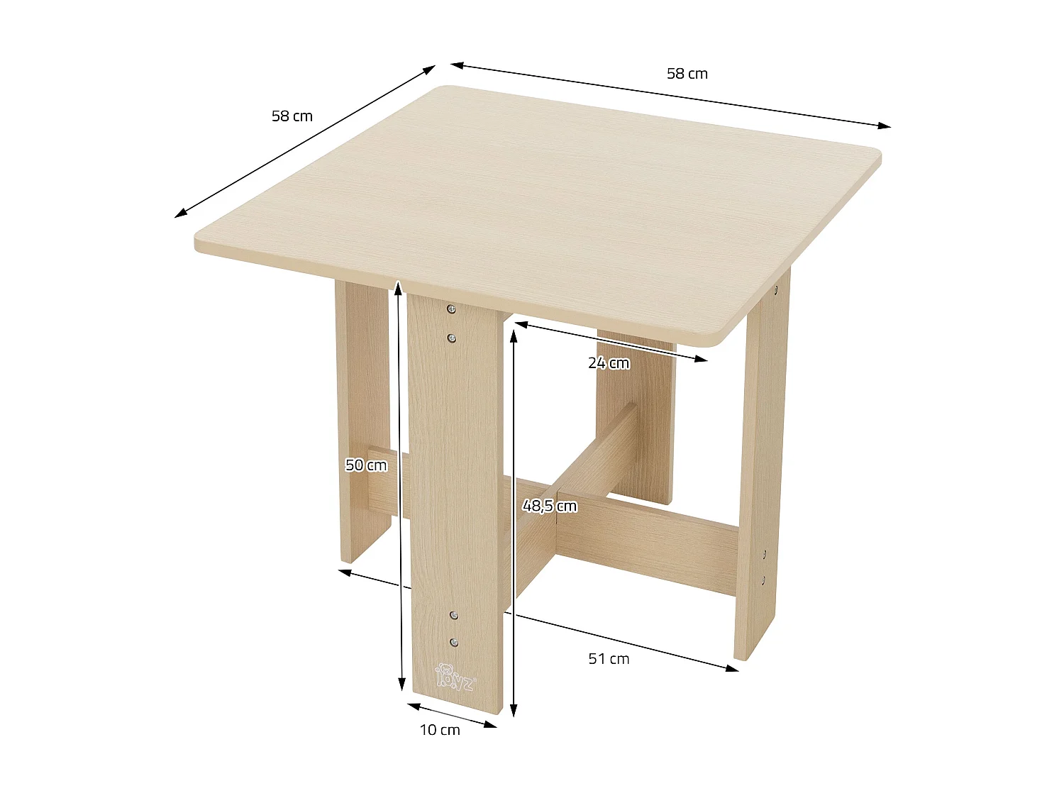 Grupo de asientos para niños con mesa y 4 sillas mueble madera baldas abiertas