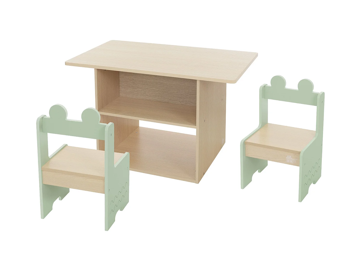 Joyz Set de 2 sièges avec table pour enfants groupe 3 pièces meubles en bois