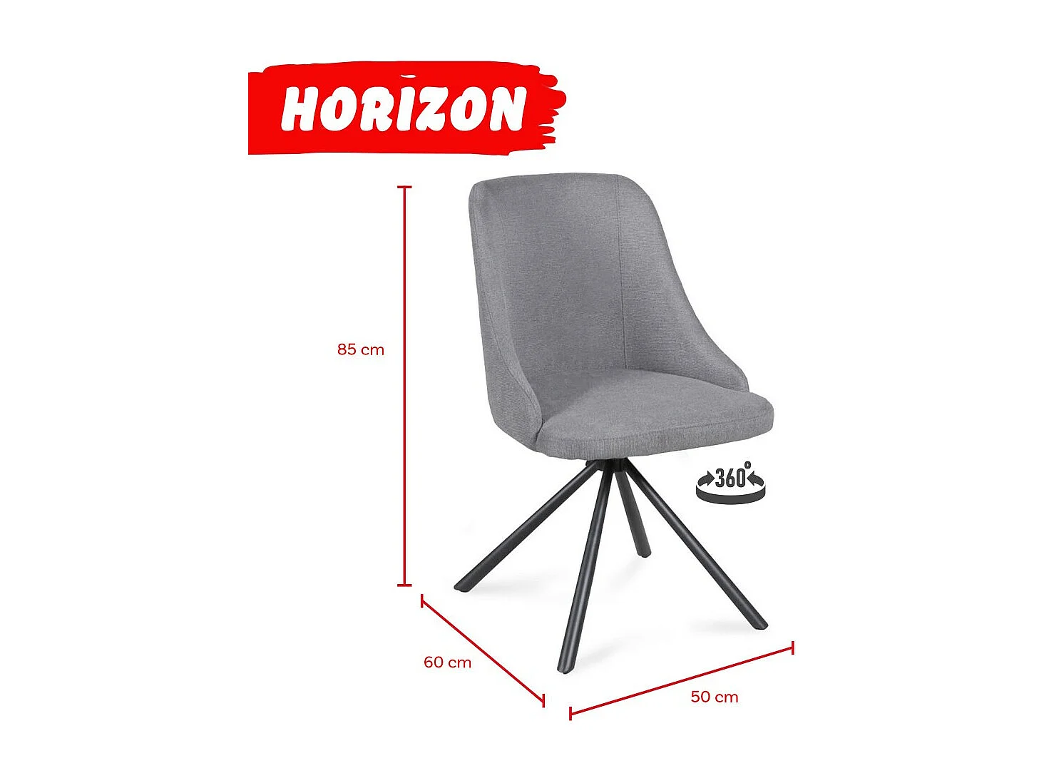 Chaise pivotante HORIZON / Gris clair