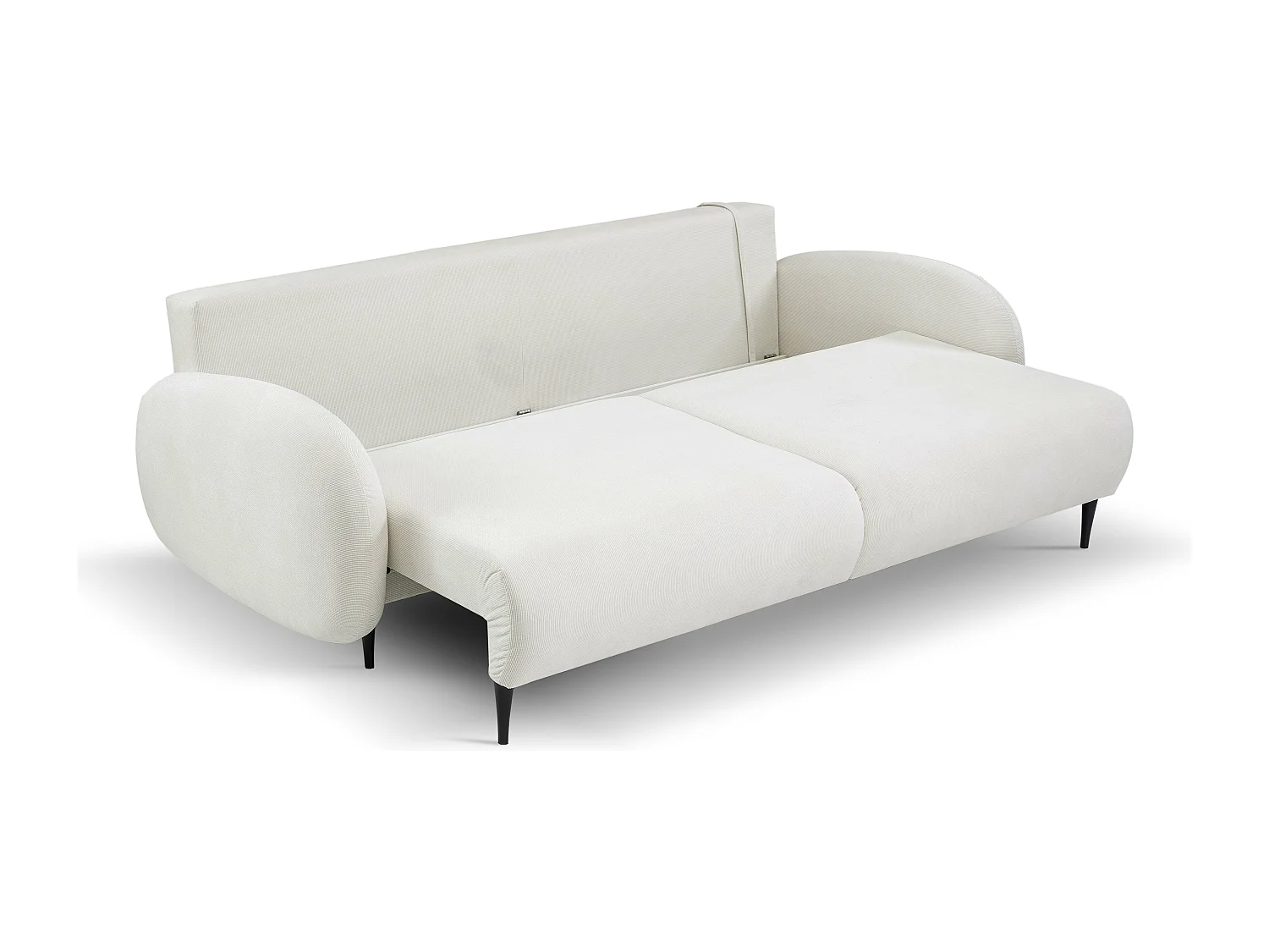 Sofa SOFT 2-osobowa, funkcja spania, pojemnik na pościel, 2 poduszki, styl nowoczesny, 232x95x109 cm, kolor: BIAŁY