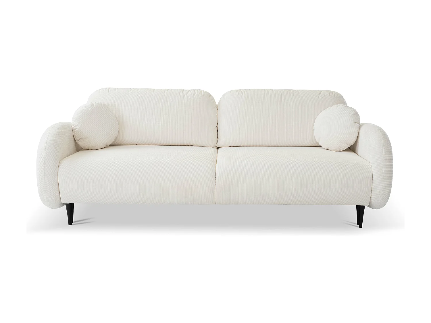 Canapé SOFT 2 places convertible, coffre de rangement, 2 coussins, style moderne, 232x95x109 cm, couleur : BLANC