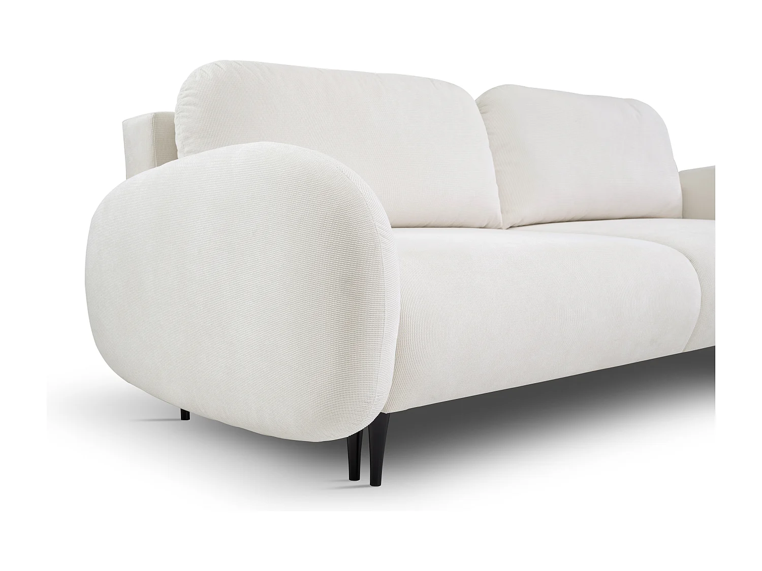 Canapé SOFT 2 places convertible, coffre de rangement, 2 coussins, style moderne, 232x95x109 cm, couleur : BLANC