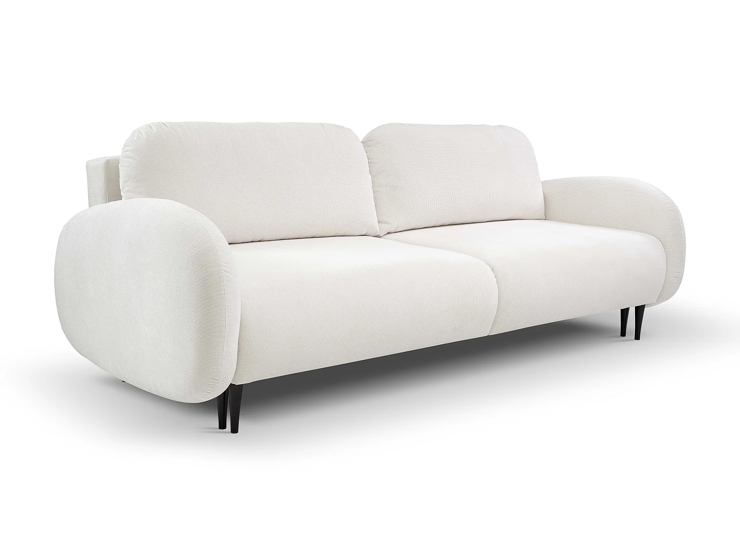 2-zitsbank SOFT – Slaapfunctie, opbergruimte, 2 kussens, modern design, 232x95x109 cm, kleur: WIT