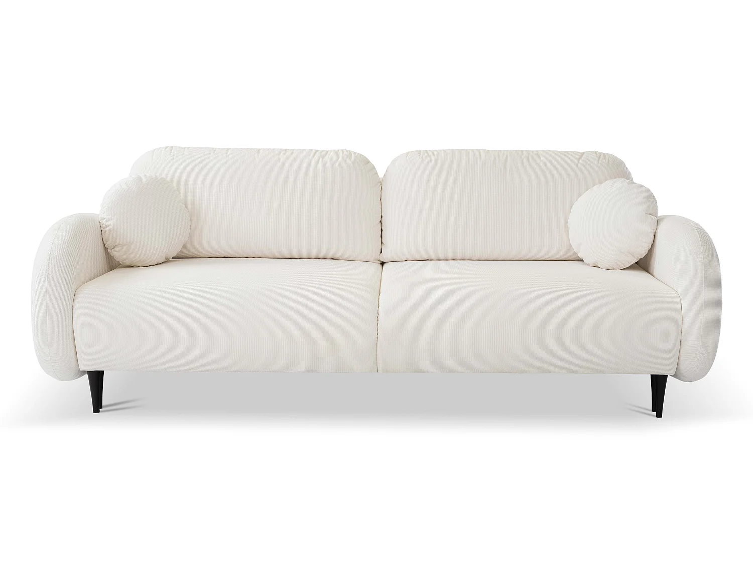 2-zitsbank SOFT – Slaapfunctie, opbergruimte, 2 kussens, modern design, 232x95x109 cm, kleur: WIT
