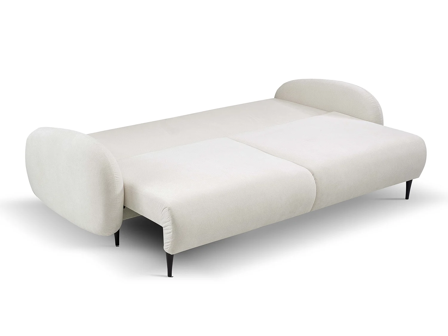 2-zitsbank SOFT – Slaapfunctie, opbergruimte, 2 kussens, modern design, 232x95x109 cm, kleur: WIT