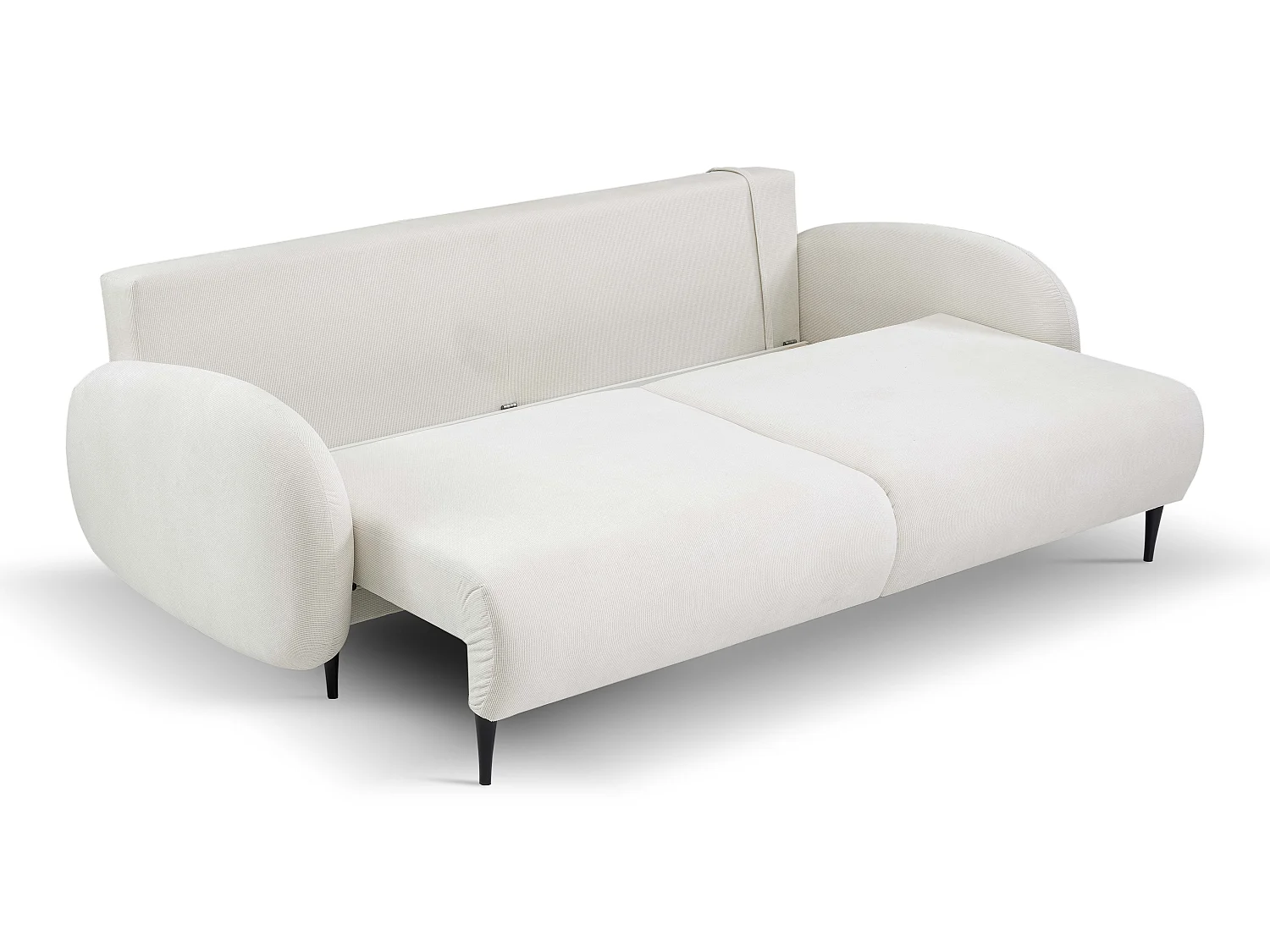 2-zitsbank SOFT – Slaapfunctie, opbergruimte, 2 kussens, modern design, 232x95x109 cm, kleur: WIT