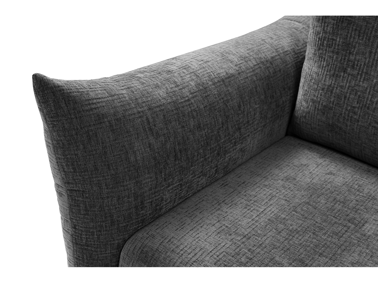 ADEL-Sofa, modernes Schlafsofa mit Stauraum, Silikonkissen, Wellenfedern, GRAPHIT, 145x200 cm