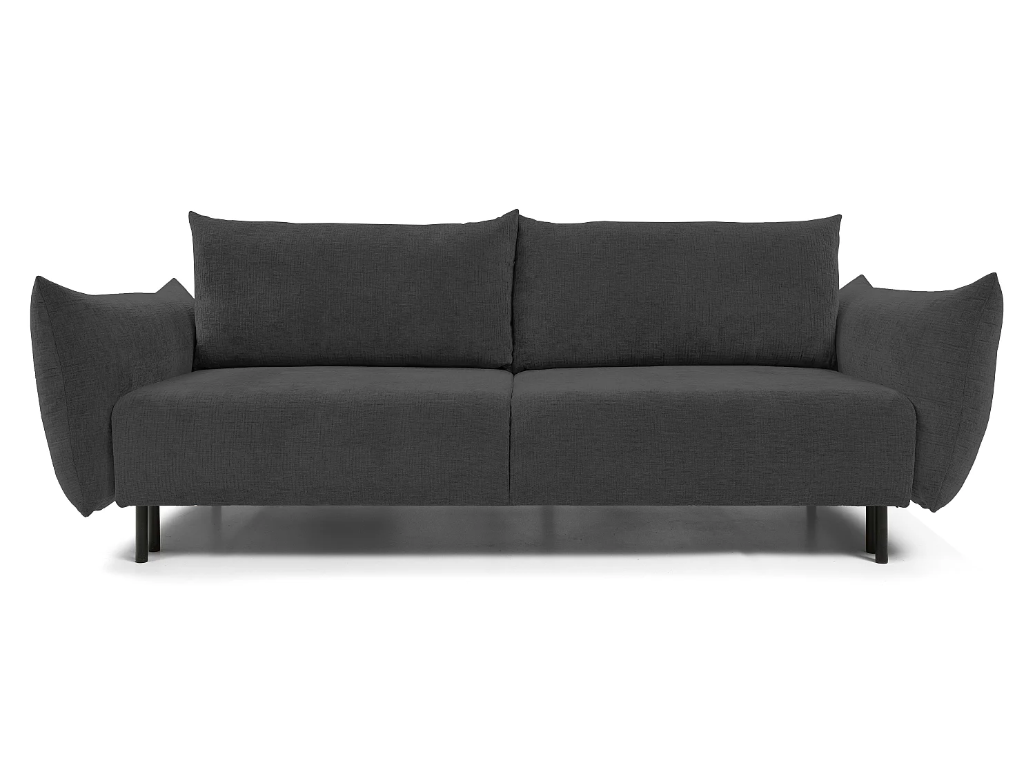ADEL-bank – Moderne slaapbank met opbergruimte, siliconenkussens, golvende veren, GRAFIET, 145x200 cm
