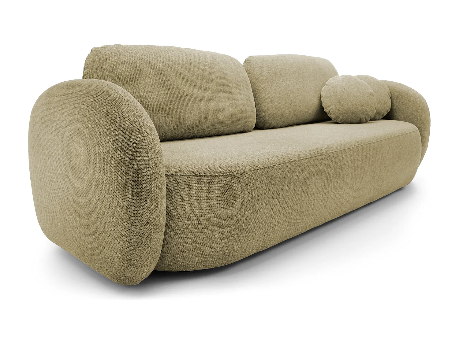 Sofa OLIO rozkładana z pojemnikiem, poduszki dekoracyjne, funkcja składania, design skandynawski, kolor: OLIWA