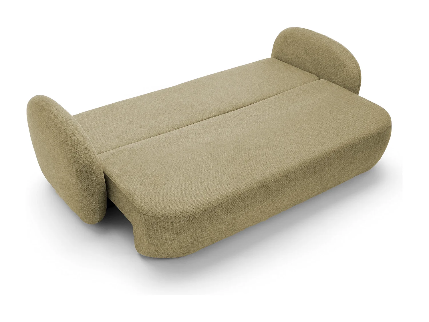 Sofa OLIO slaapbank met opbergdoos, decoratieve kussens, opvouwfunctie, Scandinavisch ontwerp, kleur: OLIEF
