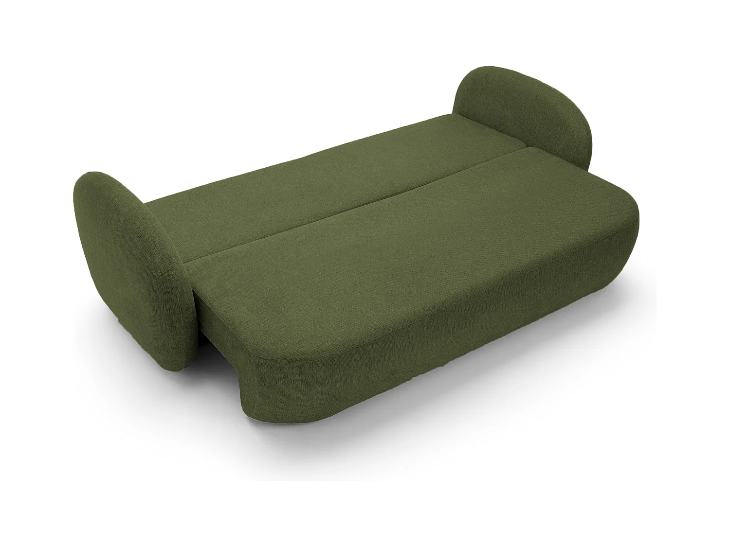Sofa OLIO slaapbank met opbergdoos, decoratieve kussens, opvouwfunctie, Scandinavisch ontwerp, kleur: GROEN