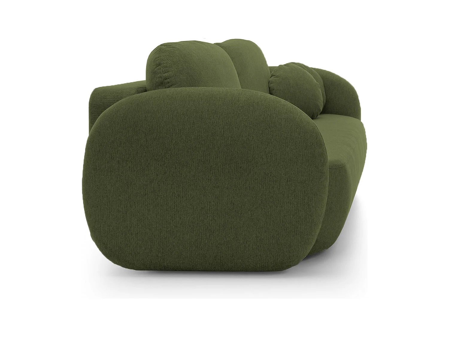 Sofa OLIO slaapbank met opbergdoos, decoratieve kussens, opvouwfunctie, Scandinavisch ontwerp, kleur: GROEN