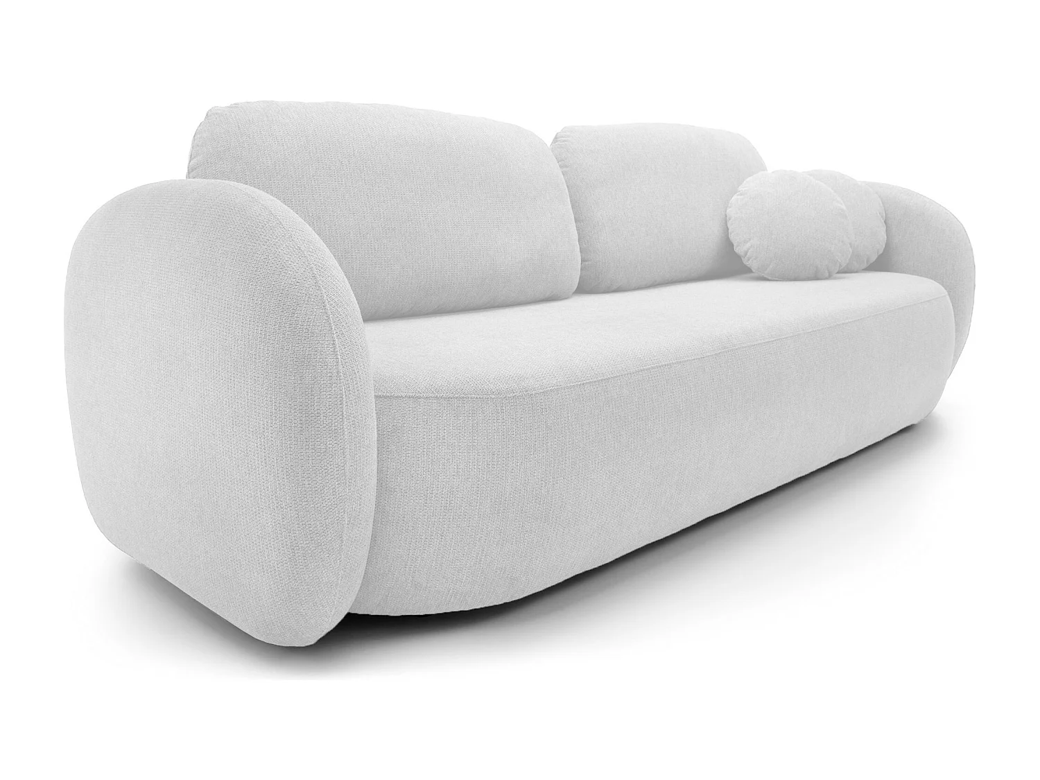 Sofa OLIO slaapbank met opbergdoos, decoratieve kussens, opvouwfunctie, Scandinavisch ontwerp, kleur: ASHE