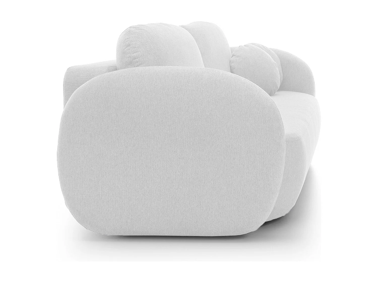 Sofa OLIO slaapbank met opbergdoos, decoratieve kussens, opvouwfunctie, Scandinavisch ontwerp, kleur: ASHE