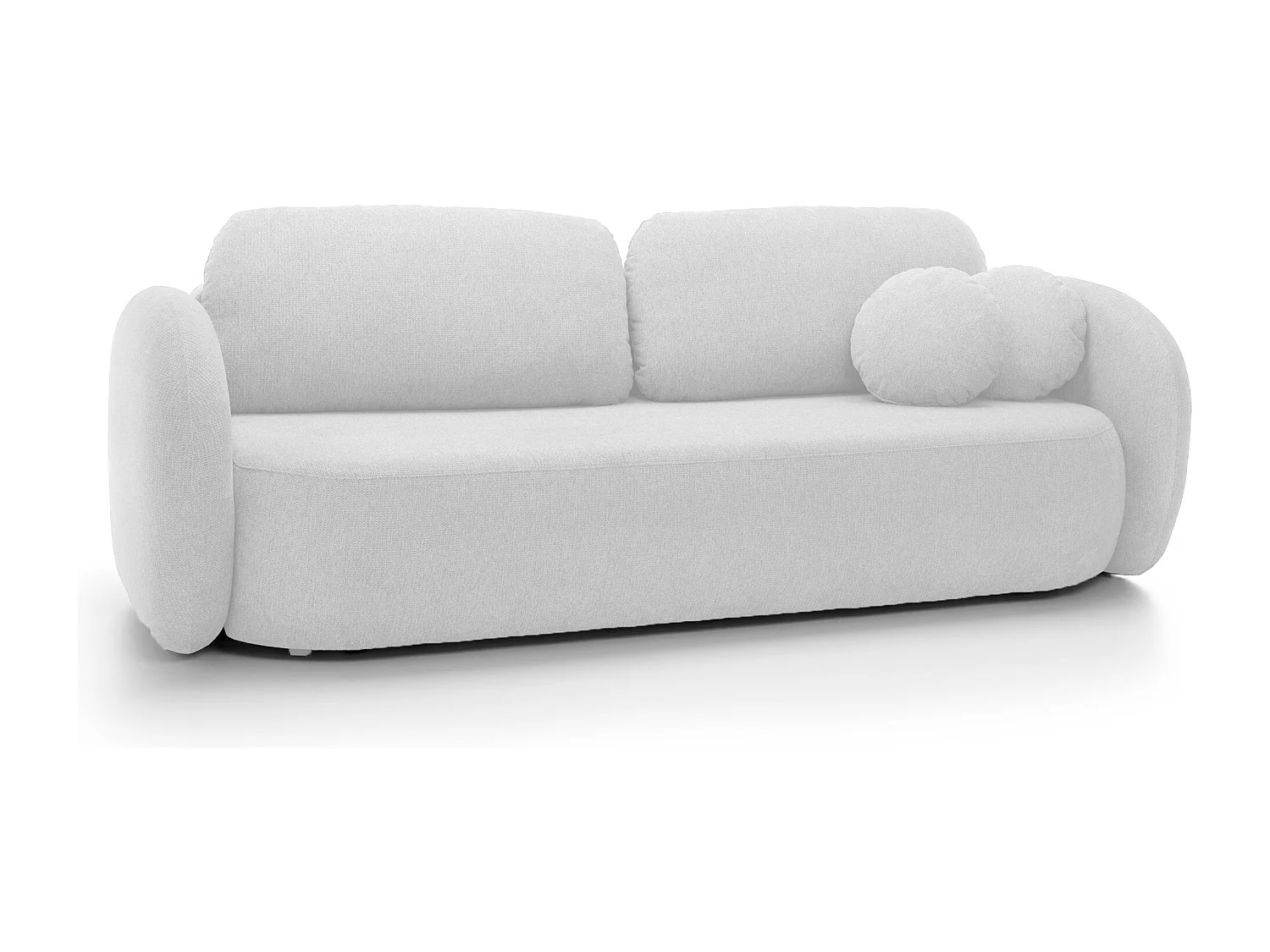 Sofa OLIO slaapbank met opbergdoos, decoratieve kussens, opvouwfunctie, Scandinavisch ontwerp, kleur: ASHE