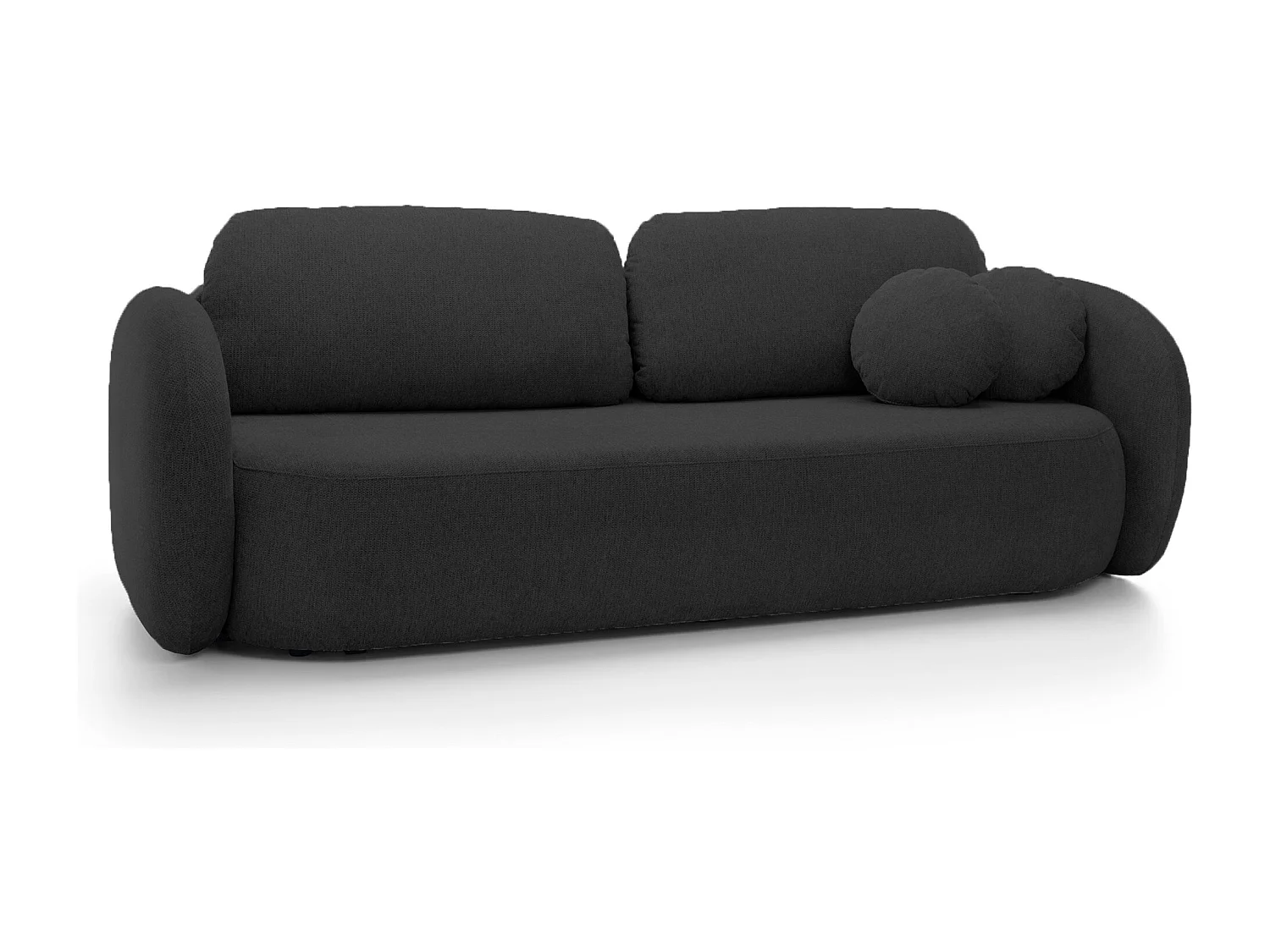 Sofa OLIO slaapbank met opbergdoos, decoratieve kussens, opvouwfunctie, Scandinavisch ontwerp, kleur: GRAFIT