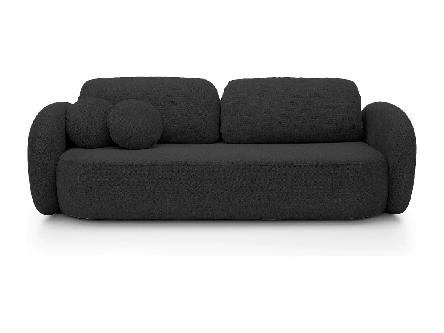 Sofa OLIO slaapbank met opbergdoos, decoratieve kussens, opvouwfunctie, Scandinavisch ontwerp, kleur: GRAFIT