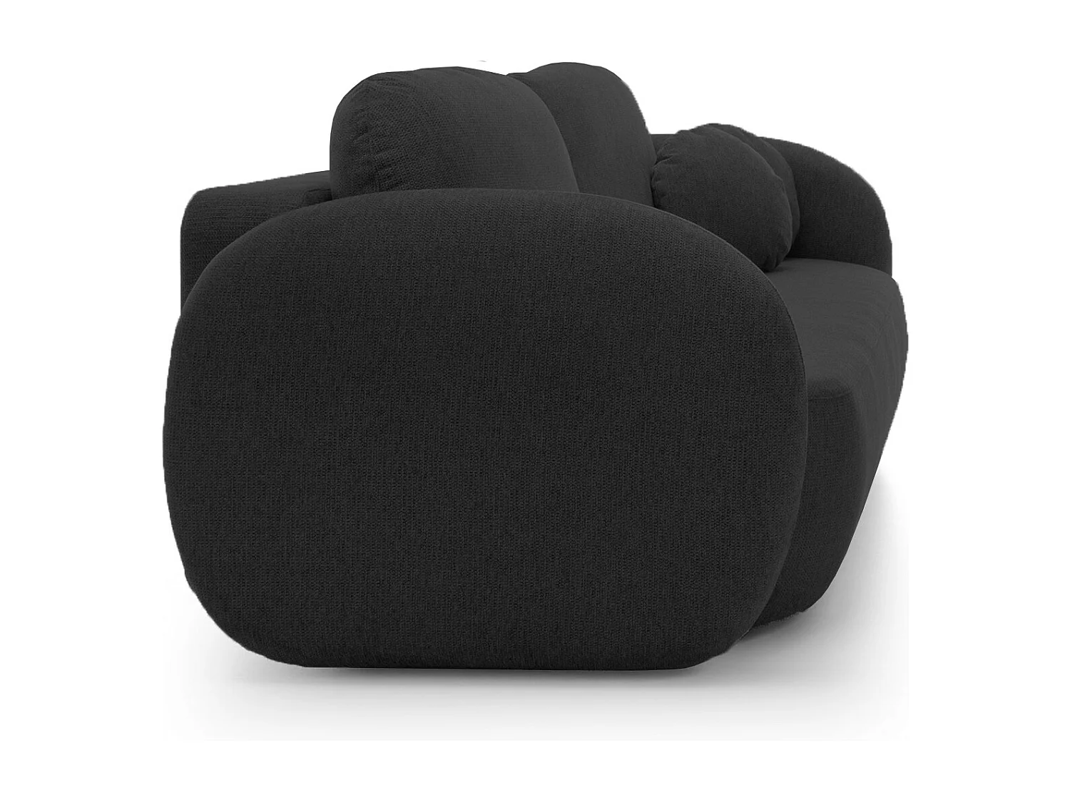 Sofa OLIO slaapbank met opbergdoos, decoratieve kussens, opvouwfunctie, Scandinavisch ontwerp, kleur: GRAFIT