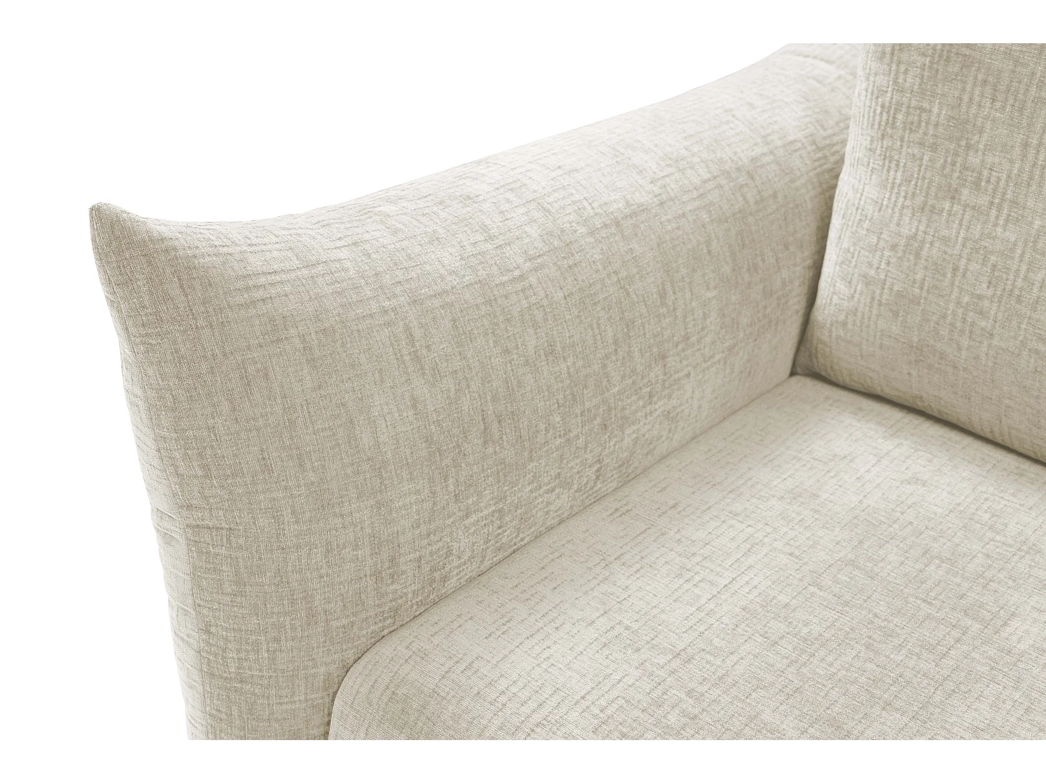 ADEL-Sofa nowoczesna sofa z funkcją spania, pojemnikiem, silikonowe poduszki, sprężyny faliste, ECRU, 145x200 cm