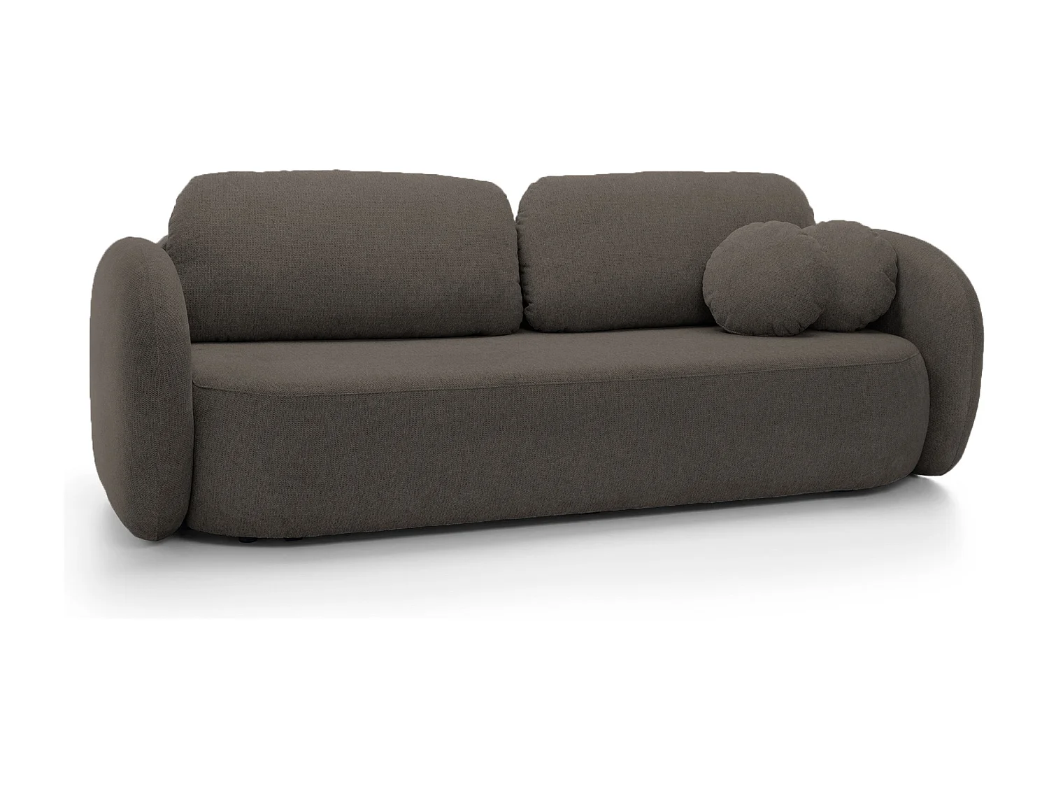 Sofa OLIO slaapbank met opbergdoos, decoratieve kussens, opvouwfunctie, Scandinavisch ontwerp, kleur: ANTRACIET