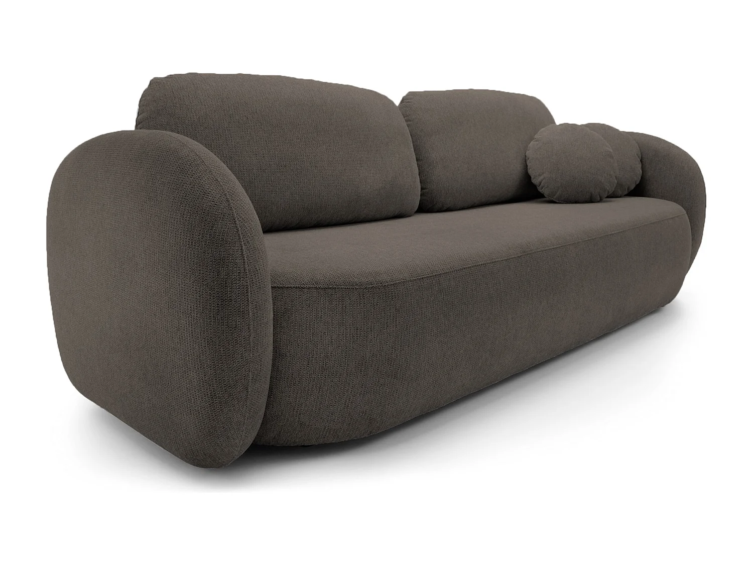 Sofa OLIO slaapbank met opbergdoos, decoratieve kussens, opvouwfunctie, Scandinavisch ontwerp, kleur: ANTRACIET