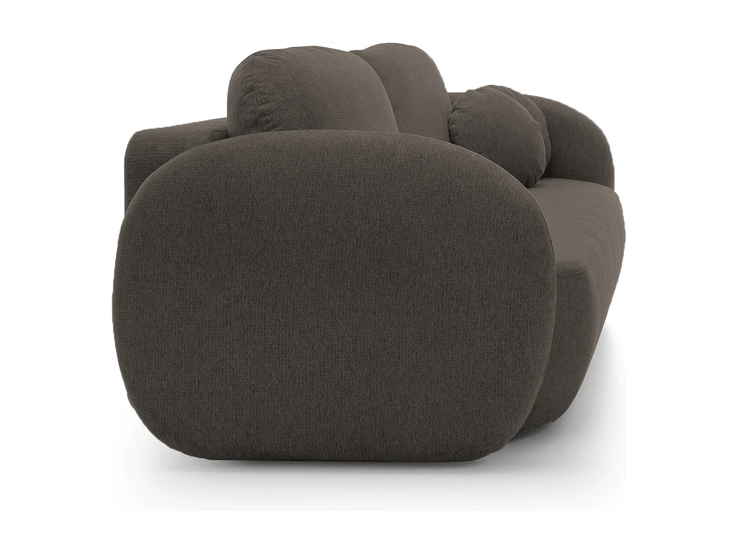 Sofa OLIO slaapbank met opbergdoos, decoratieve kussens, opvouwfunctie, Scandinavisch ontwerp, kleur: ANTRACIET