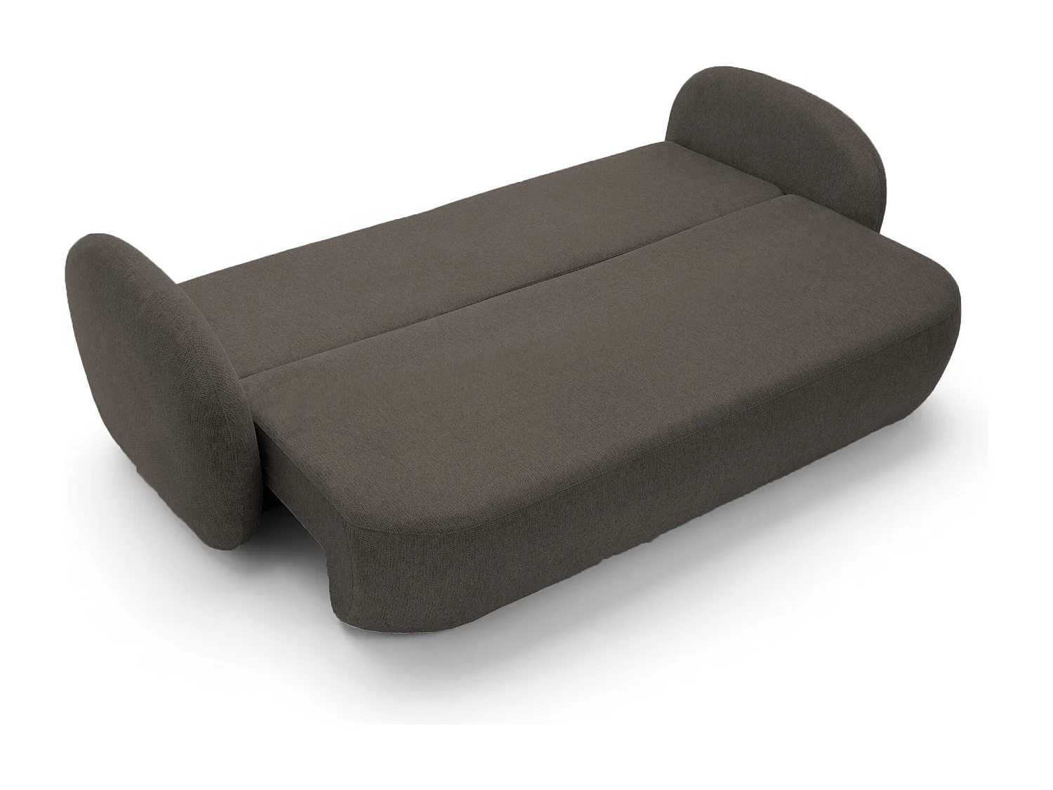 Canapé OLIO Convertible avec coffre, coussins décoratifs, fonction pliable, design scandinave, couchage 142x200 cm, pieds noirs, couleur ANTHRACITE