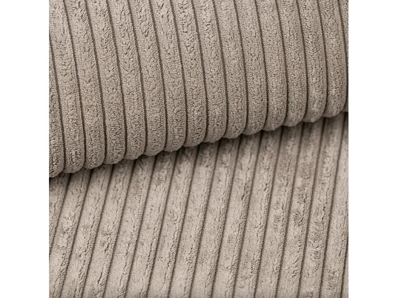 Canapé d'angle Kasjo avec fonction de couchage et coffre de rangement, tissu doux et élastique, côté gauche, 245x90x83 cm, couleur : Cappuccino