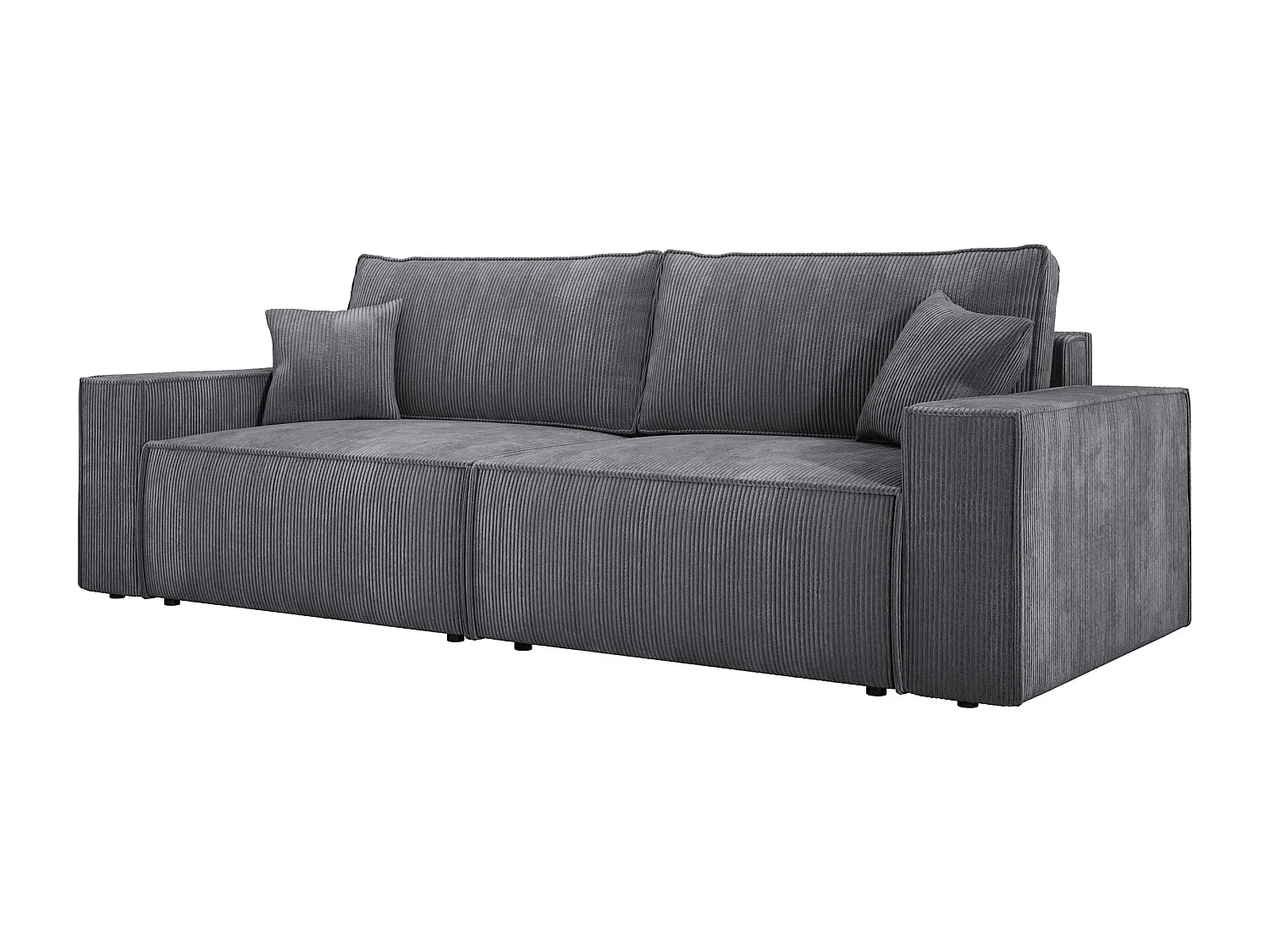 Canapé d'angle Kasjo avec fonction de couchage et coffre de rangement, tissu doux et élastique, côté gauche, 245x90x83 cm, couleur : Gris