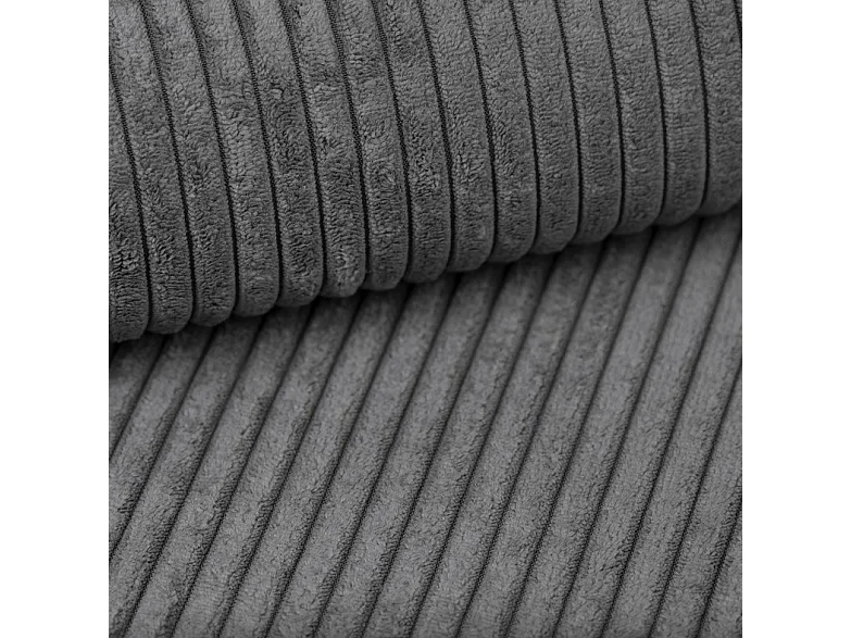 Canapé d'angle Kasjo avec fonction de couchage et coffre de rangement, tissu doux et élastique, côté gauche, 245x90x83 cm, couleur : Gris