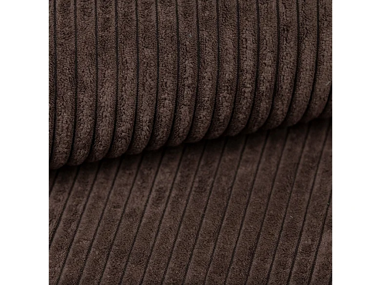 Canapé d'angle Kasjo avec fonction de couchage et coffre de rangement, tissu doux et élastique, côté gauche, 245x90x83 cm, couleur : Marron foncé