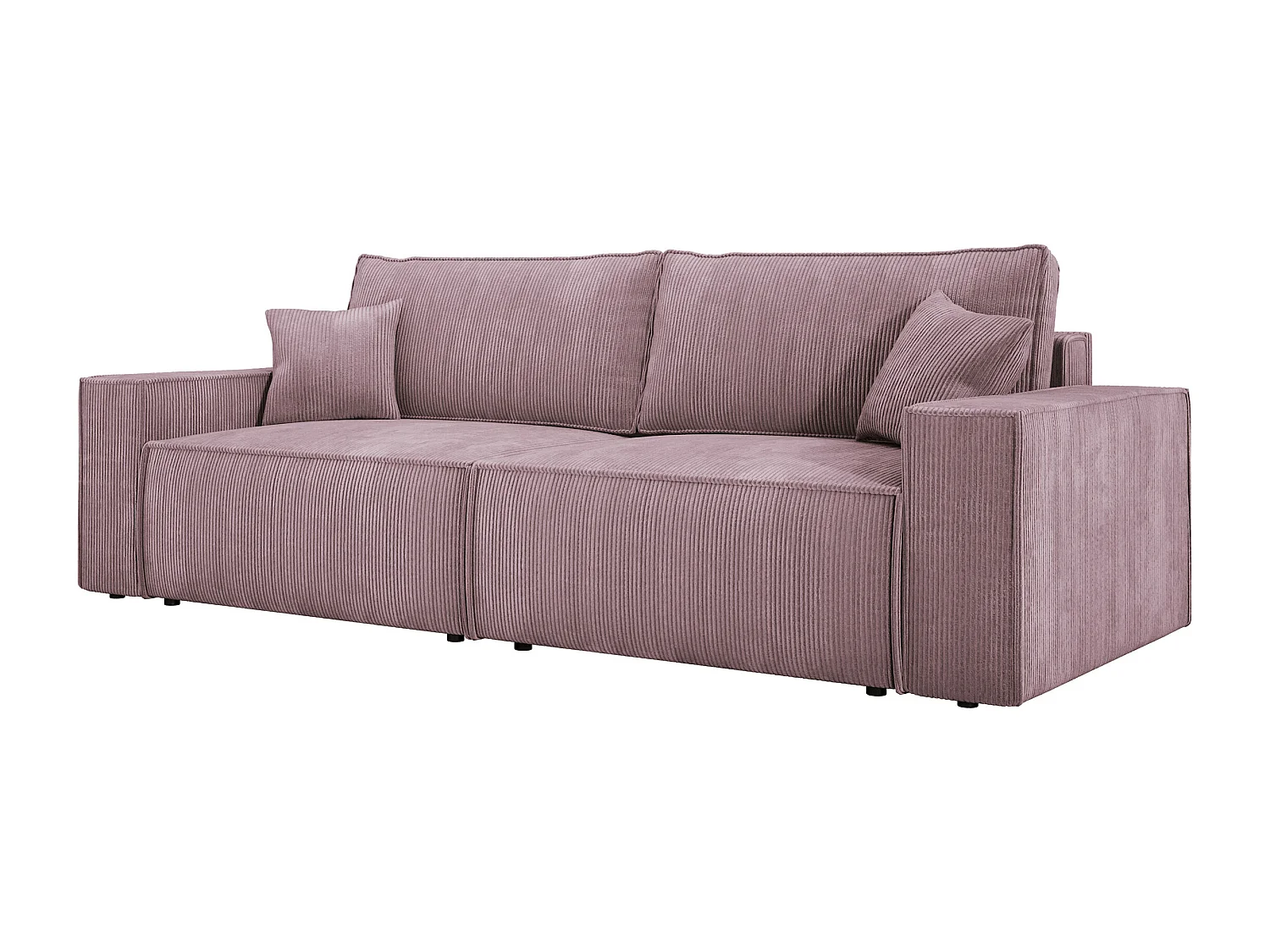 Hoekbank Kasjo met slaapfunctie, opbergruimte, zachte stof, flexibel, linkerkant, 245x90x83 cm, kleur: Poederroze