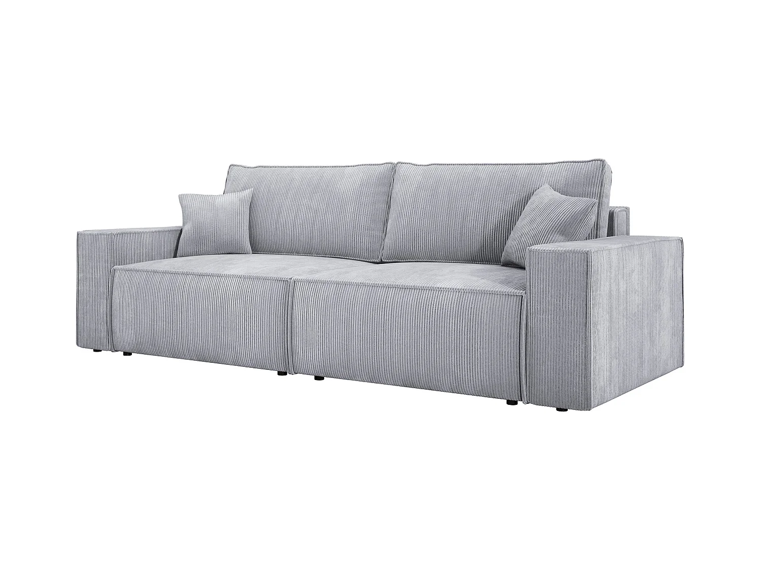 Hoekbank Kasjo met slaapfunctie, opbergruimte, zachte stof, flexibel, rechterkant, 245x90x83 cm, kleur: Licht eiken