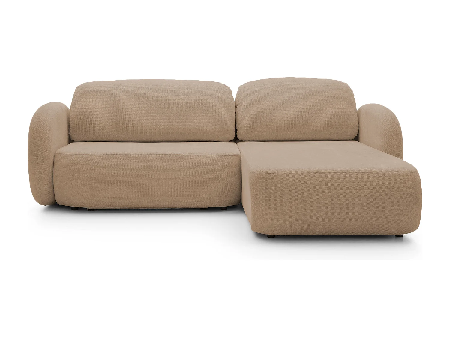 Hoekbank OLIO L-Form met Bed 138x210cm Lade en Verwijderbare Kussens – Rechts 248x174x86cm CAPPUCCINO