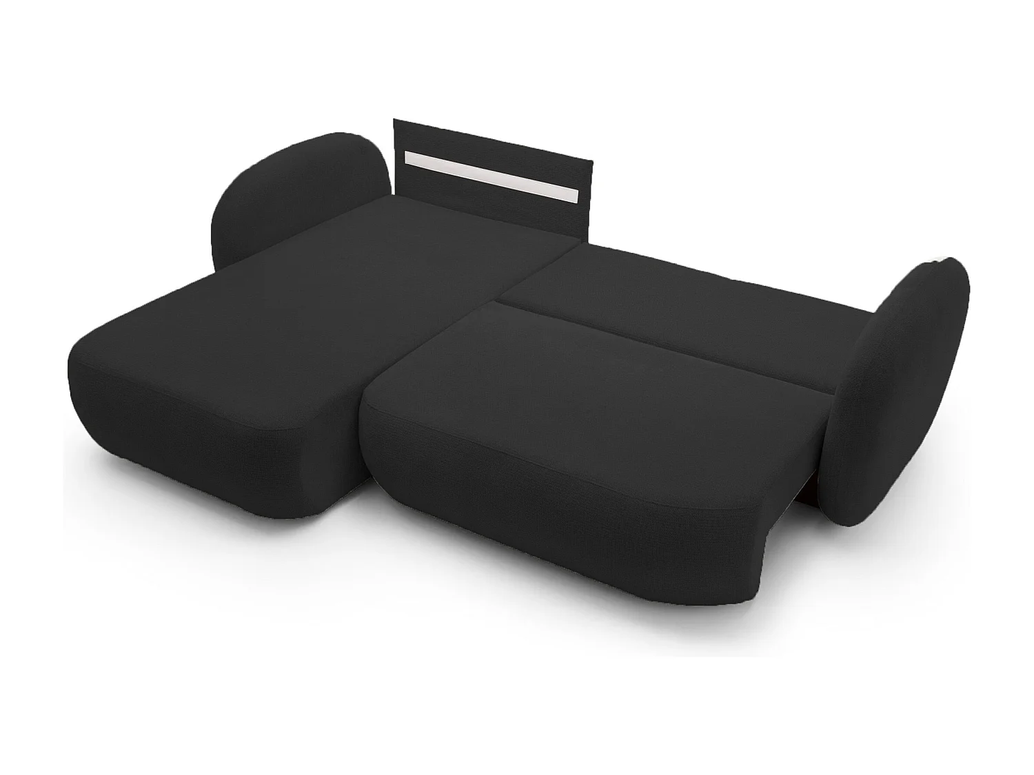 L-vormige hoekbank OLIO met slaapfunctie 138x210 cm, opbergbox en losse rugkussens – comfortabele slaapbank, links, 248x174x86 cm, GRIS