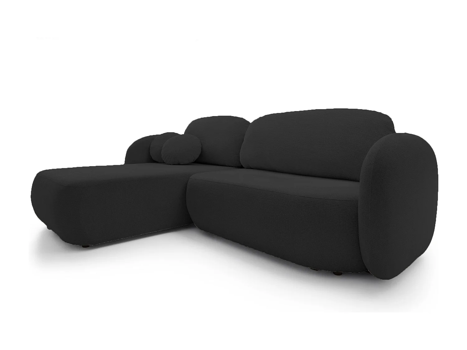 L-vormige hoekbank OLIO met slaapfunctie 138x210 cm, opbergbox en losse rugkussens – comfortabele slaapbank, links, 248x174x86 cm, GRIS