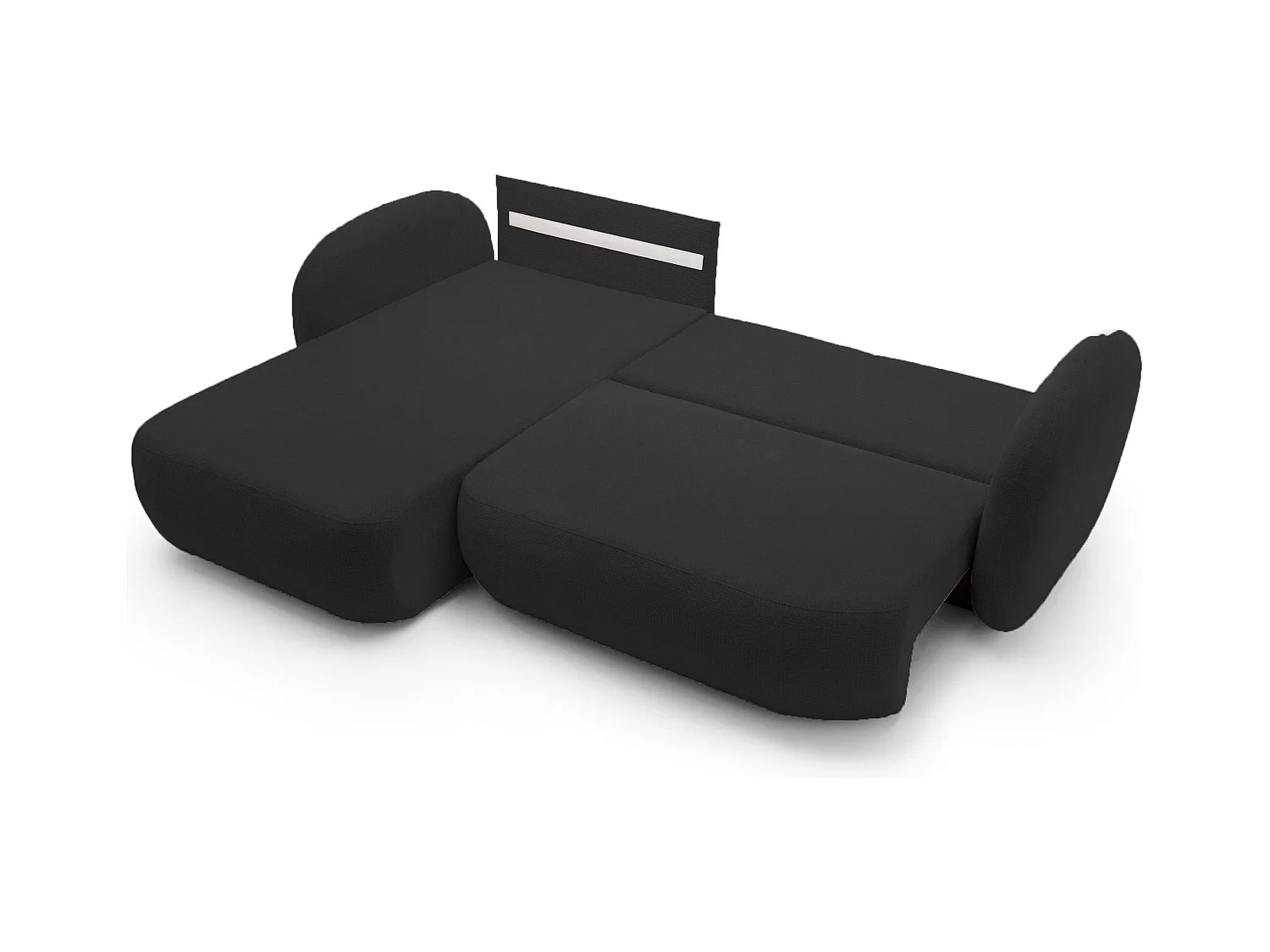 Canapé d'Angle OLIO L-Form avec Lit 138x210cm Coffre et Coussins Amovibles – Gauche 248x174x86cm GRIS