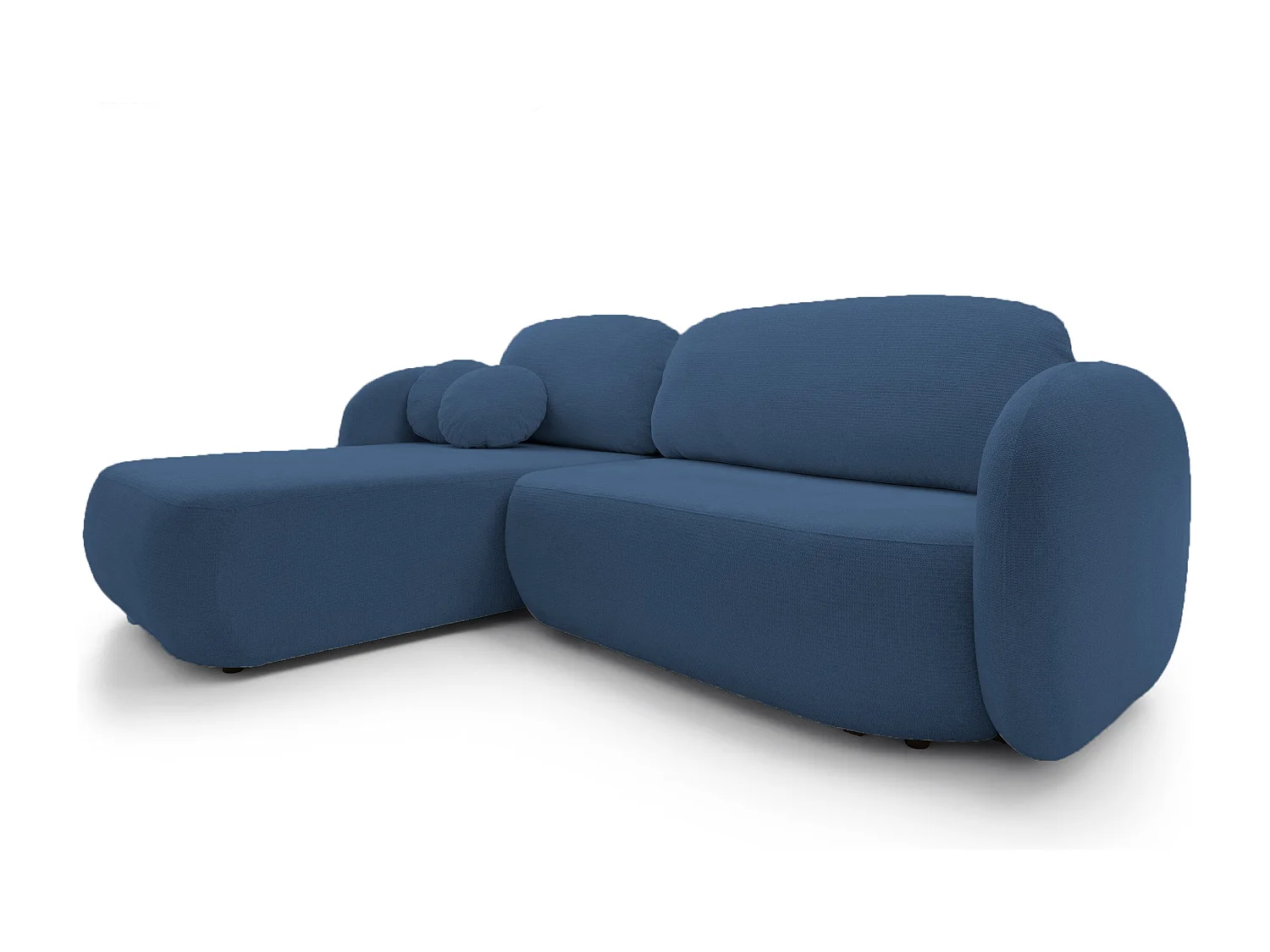 Canapé d'Angle OLIO L-Form avec Lit 138x210cm Coffre et Coussins Amovibles – Gauche 248x174x86cm BLEU