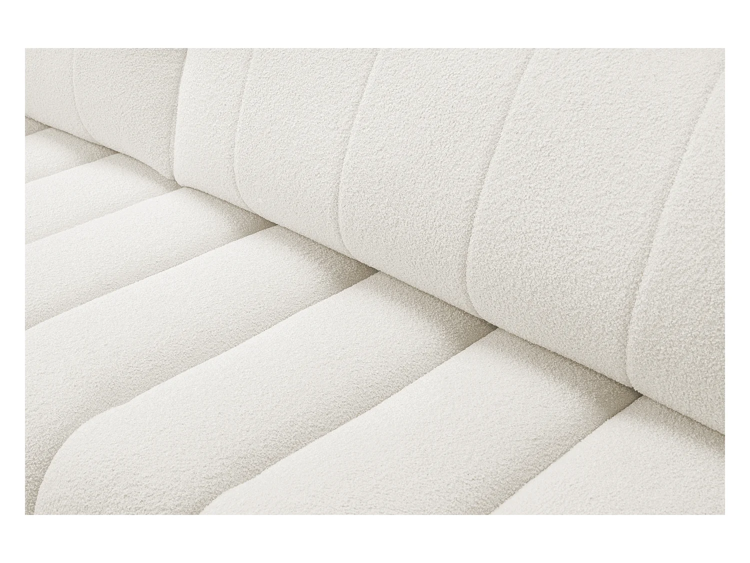 Canapé avec fonction lit et coffre de rangement, rembourrage confortable, tissu, coussins décoratifs, côté droit, 276x88x176 cm, blanc