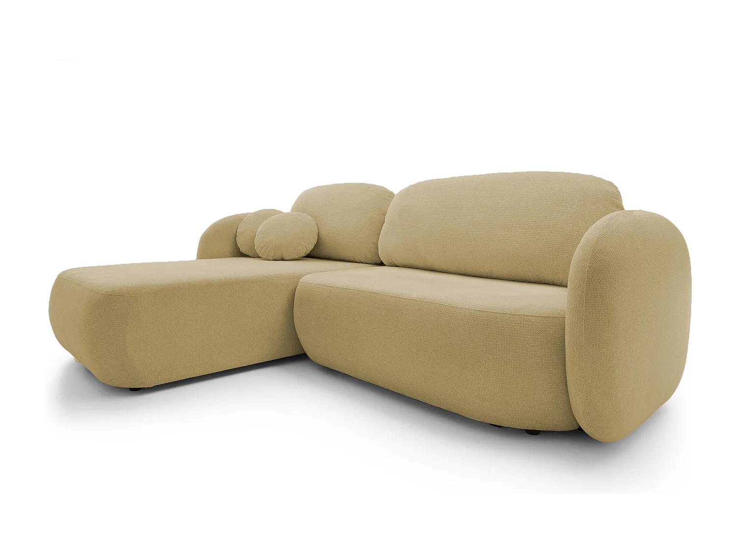 Canapé d'Angle OLIO L-Form avec Lit 138x210cm Coffre et Coussins Amovibles – Gauche 248x174x86cm OLIVE