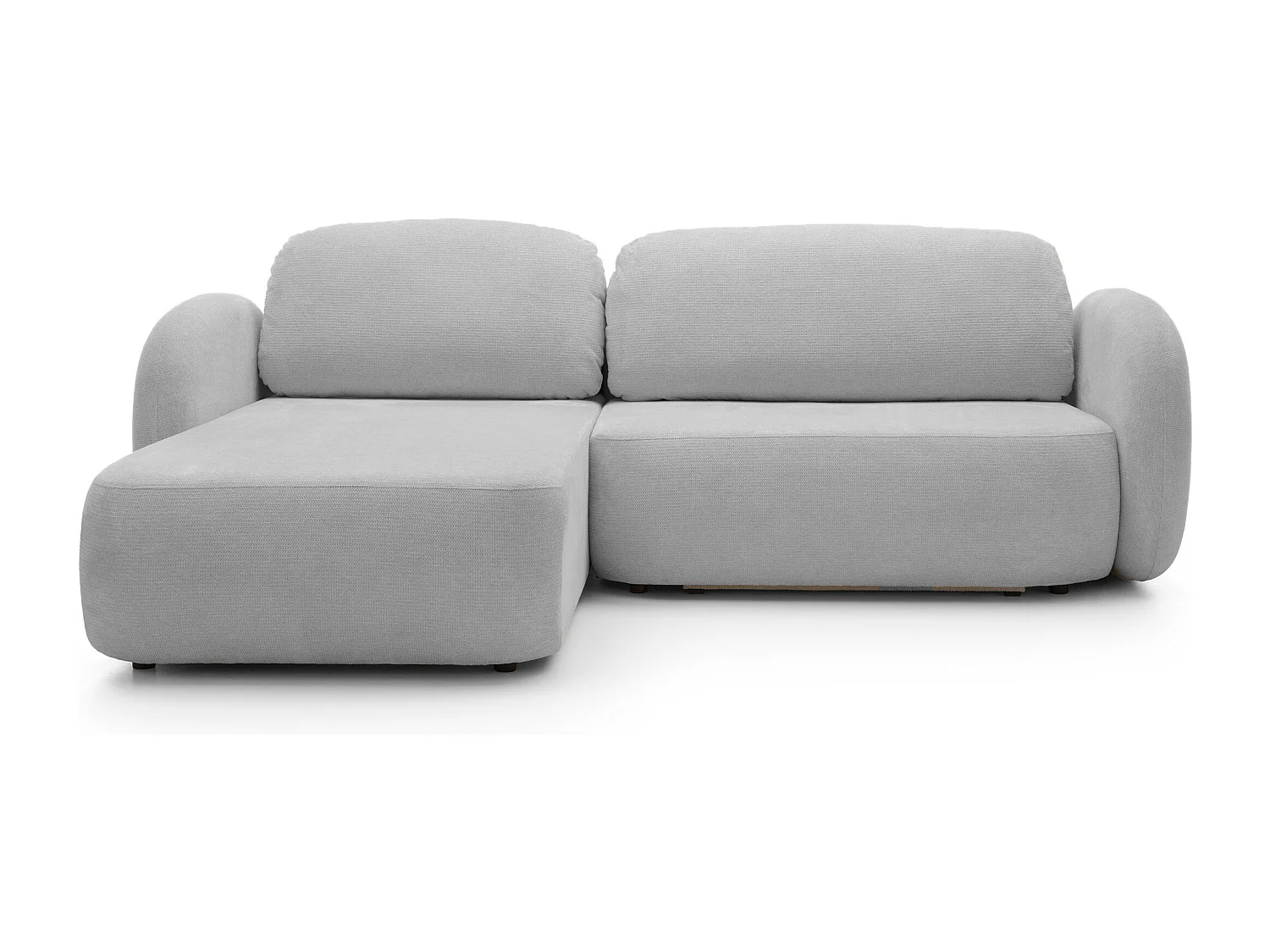 Canapé d'Angle OLIO L-Form avec Lit 138x210cm Coffre et Coussins Amovibles – Gauche 248x174x86cm GRIS