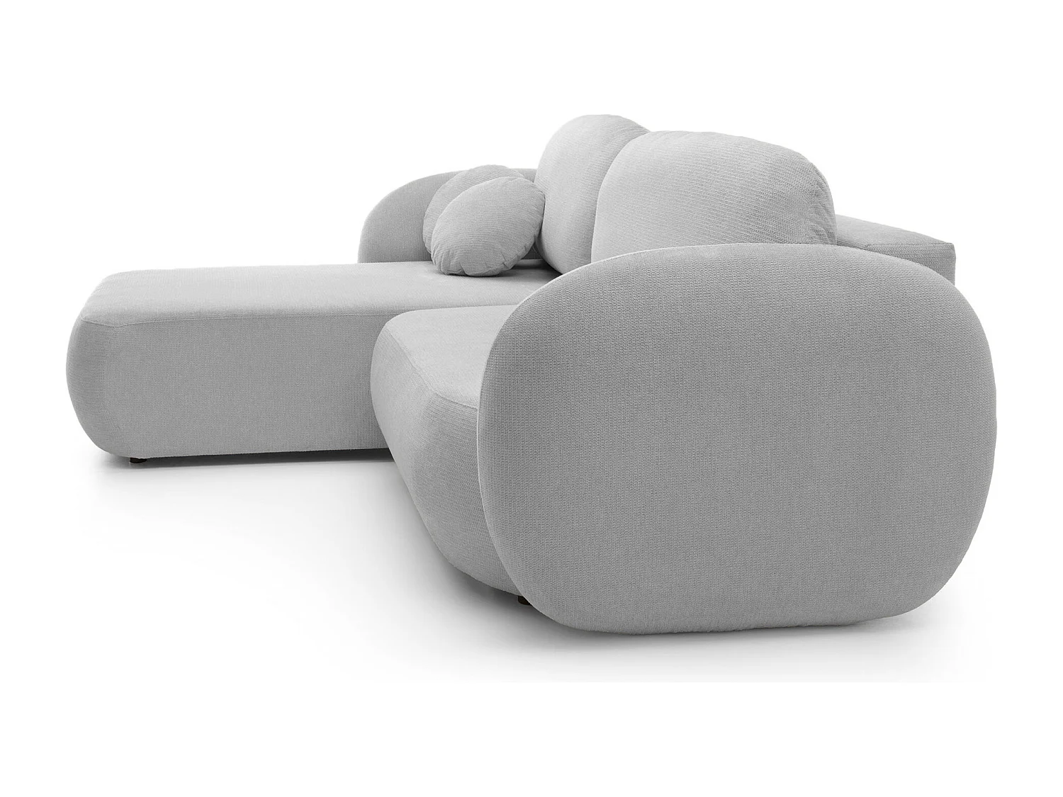 Canapé d'Angle OLIO L-Form avec Lit 138x210cm Coffre et Coussins Amovibles – Gauche 248x174x86cm GRIS