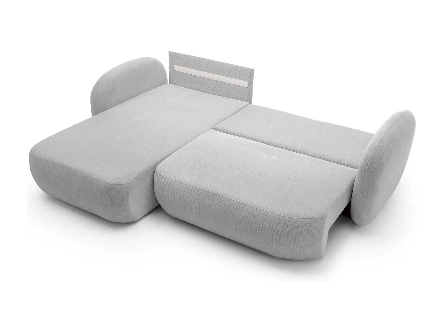 Ecksofa OLIO L-Form Schlaffunktion 138x210cm Bettkasten Lose Rückenkissen Freistehend Links 248x174x86cm GRAU