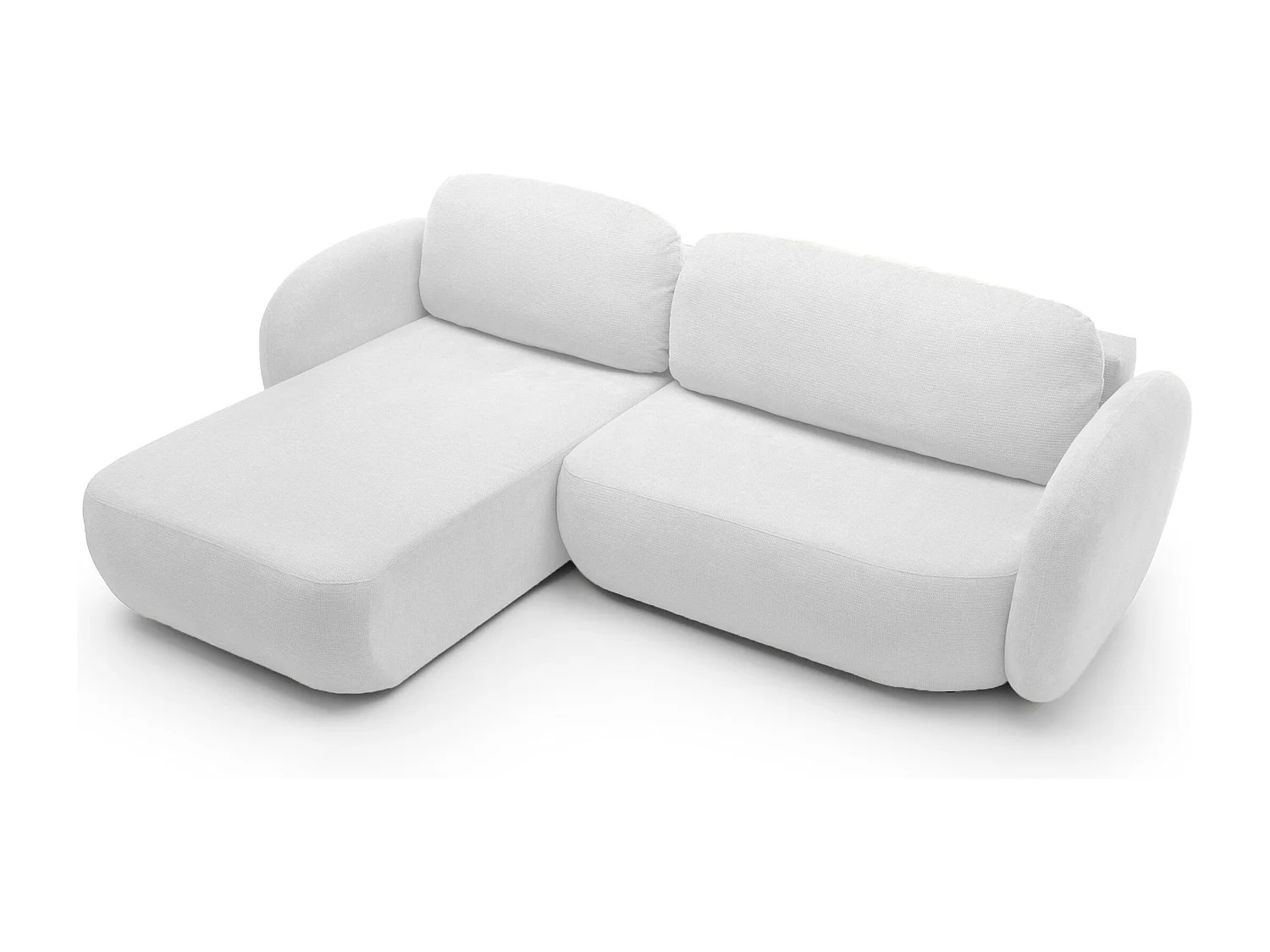 Canapé d'Angle OLIO L-Form avec Lit 138x210cm Coffre et Coussins Amovibles – Gauche 248x174x86cm ASHE