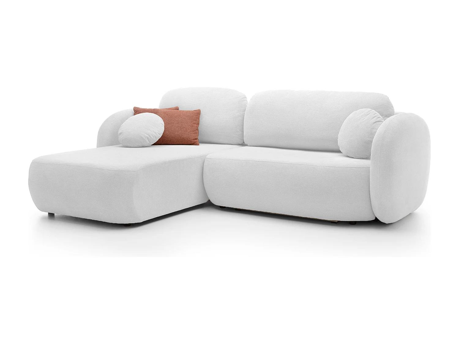 Canapé d'Angle OLIO L-Form avec Lit 138x210cm Coffre et Coussins Amovibles – Gauche 248x174x86cm ASHE