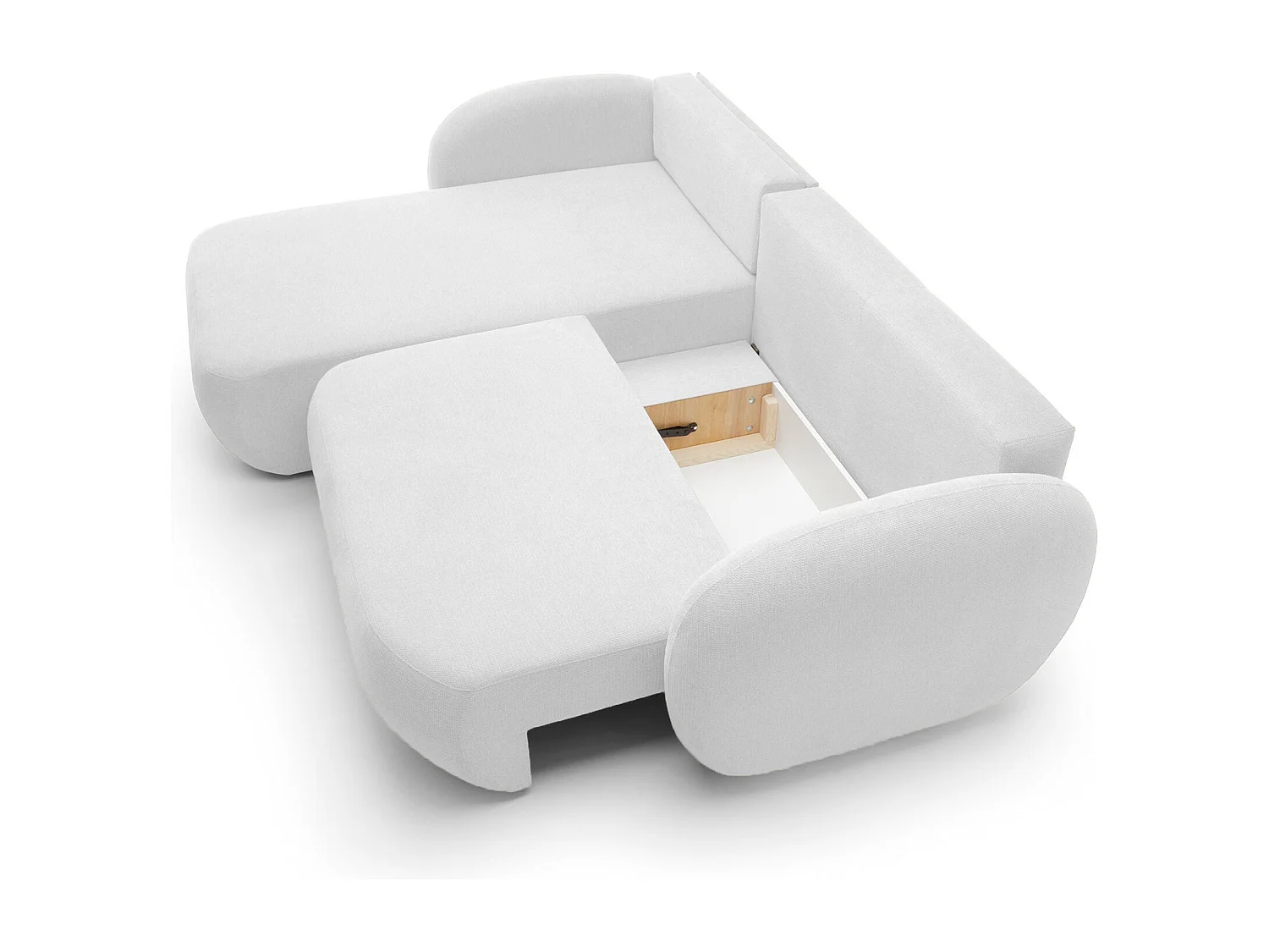 Canapé d'Angle OLIO L-Form avec Lit 138x210cm Coffre et Coussins Amovibles – Gauche 248x174x86cm ASHE