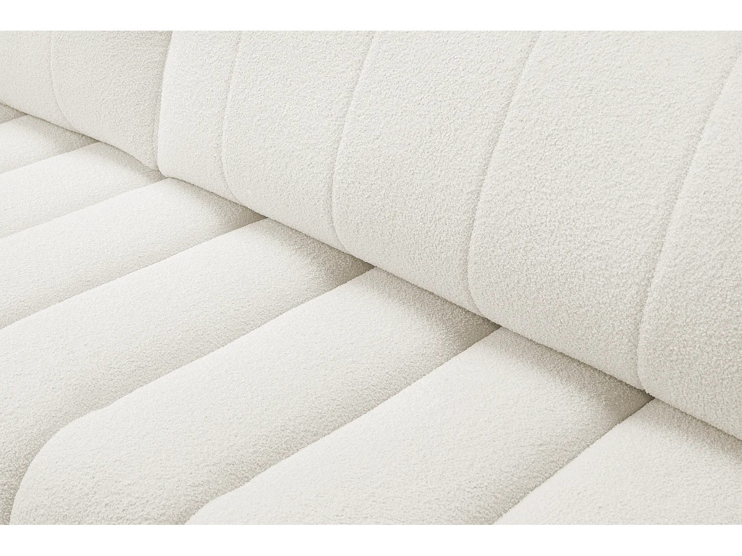 Canapé avec fonction lit et coffre de rangement, rembourrage confortable, tissu, coussins décoratifs, côté gauche, 276x88x176 cm, blanc