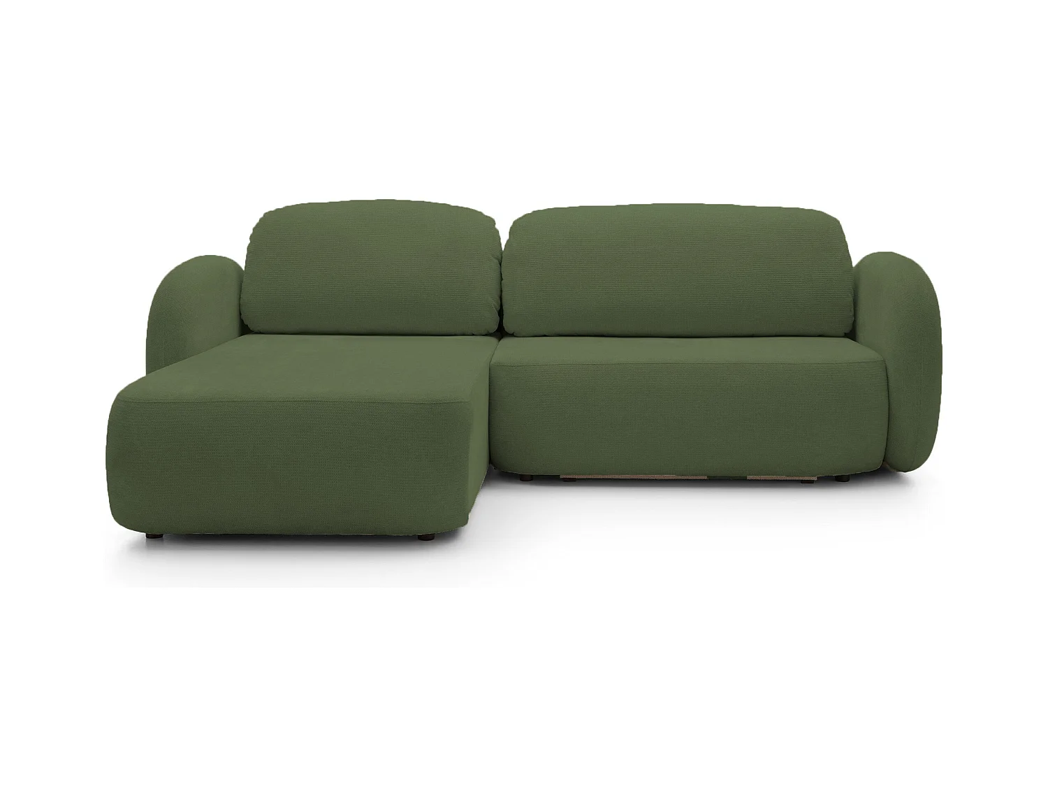 Canapé d'Angle OLIO L-Form avec Lit 138x210cm Coffre et Coussins Amovibles – Gauche 248x174x86cm VERT