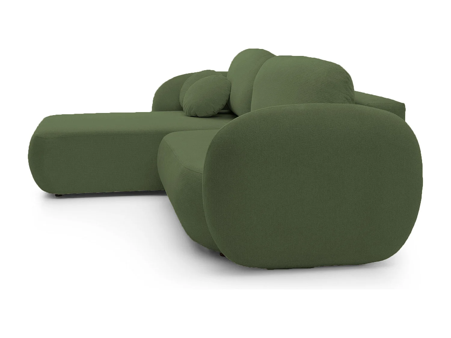 Canapé d'Angle OLIO L-Form avec Lit 138x210cm Coffre et Coussins Amovibles – Gauche 248x174x86cm VERT