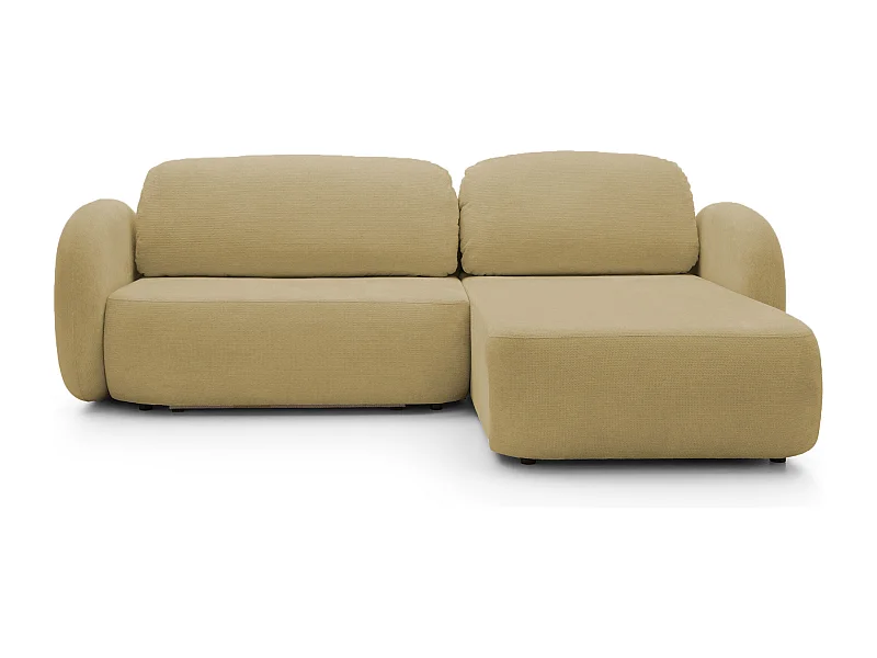 Ecksofa OLIO L-Form mit Bett 138x210cm Schublade und losen Kissen – Rechte Seite 248x174x86cm OLIVE